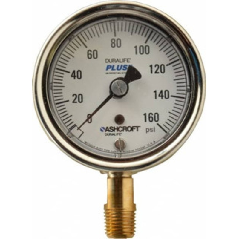 Ashcroft 2-1/2 Dial, 1/4 Thread, 0-160 Scale Range, Pressure Gauge Lower Connection Mount, Accurate to 1% of Scale 94583XLL – 75011635