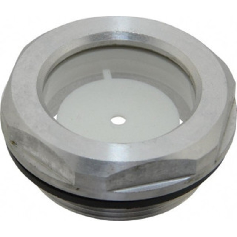 J.W. Winco M40x1.5 Thread, 46mm Distance Across Flats, Aluminum Oil Level Sight Glasses 50mm Flange Diameter, 9mm Head Height, 12mm Length Under Head 085/A – 64829302