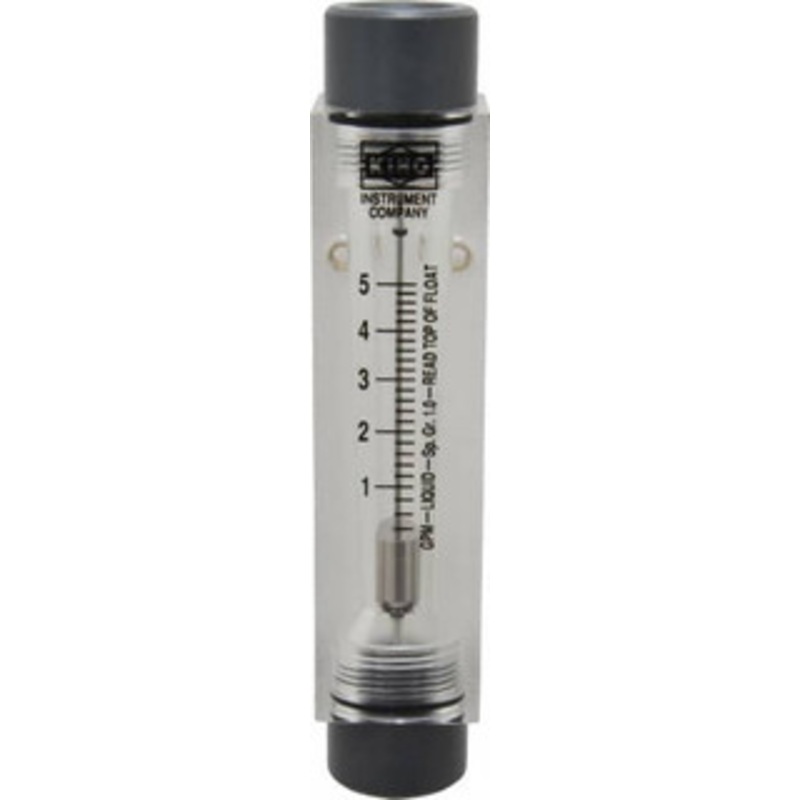 King Instrument 1/2 FNPT Port Block Style, Inline Flowmeter 100 Max psi, 5 GPM, Acrylic 7511212B-08 – 86485422