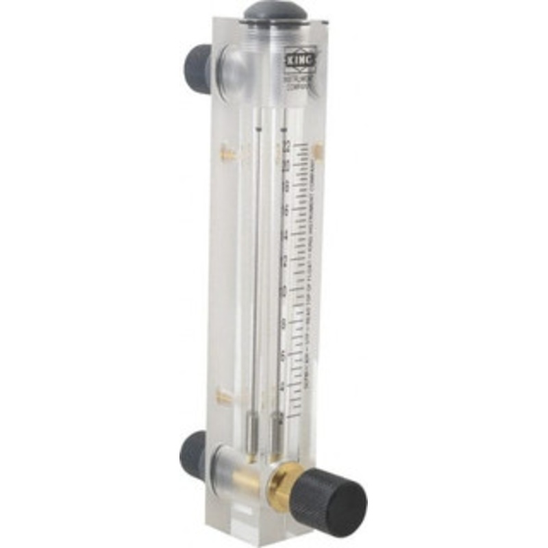 King Instrument 1/2 M Port Block Style, Panel Mount Flowmeter 125 Max psi, 22 SCFM, Acrylic 75302115C-07 – 86485844