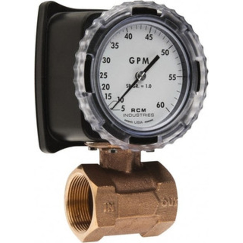 Made in USA 1-1/2 NPT Port RCM Industries Flo-Gage Flowmeter 180 Max psi, 5 to 60 GPM, Bronze 1 1/2-71-R-60 – 86490034