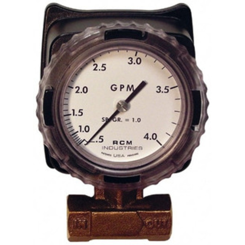 Made in USA 1/2 NPT Port RCM Industries Flo-Gage Flowmeter 180 Max psi, 0.5 to 4 GPM, Bronze 1/2-71-R-4 – 86490000
