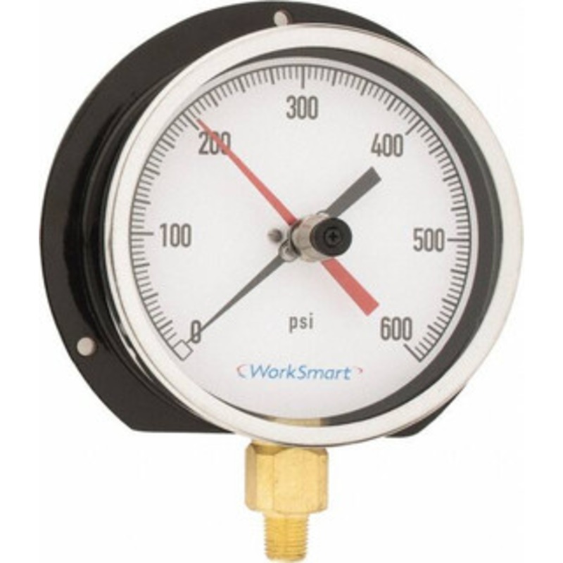 Value Collection 4-1/2 Dial, 1/4 Thread, 0-600 Scale Range, Pressure Gauge Lower Connection Mount, Accurate to 0.5% of Scale WS-PE-309 – 59274332