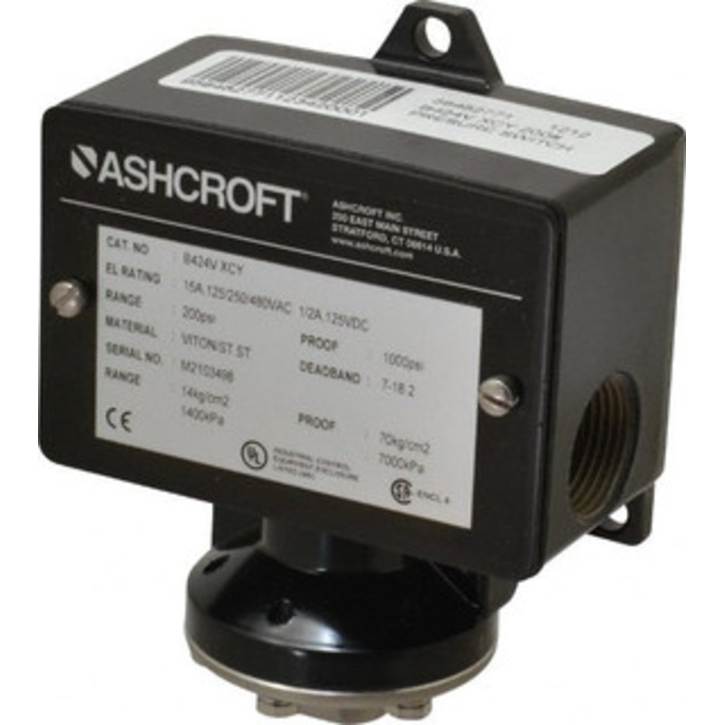 Ashcroft 30 to 200 psi Adjustable Range, 1,000 Max psi, Watertight Single Setpoint 1/4 Thread 93267 – 56482771