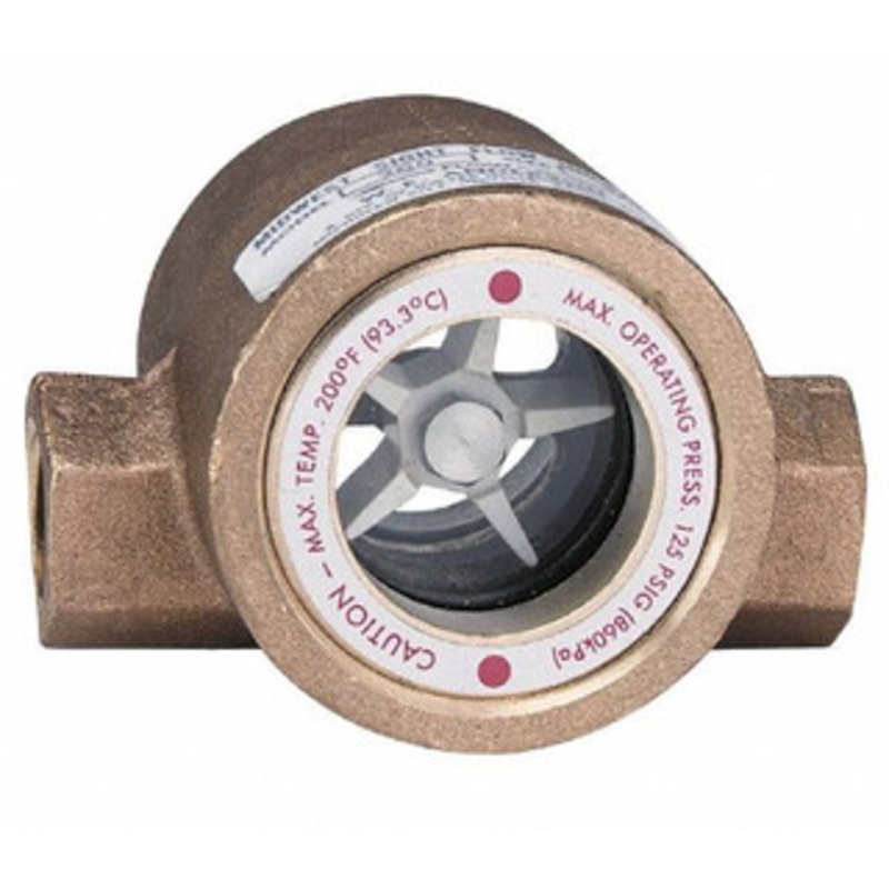 Dwyer Instruments 1/4 Inch, Bronze Body Sight Flow Indicator 125 Max psi, 3-1/16 Inch Overall Length, 200F SFI-300-1/4 – 00606319