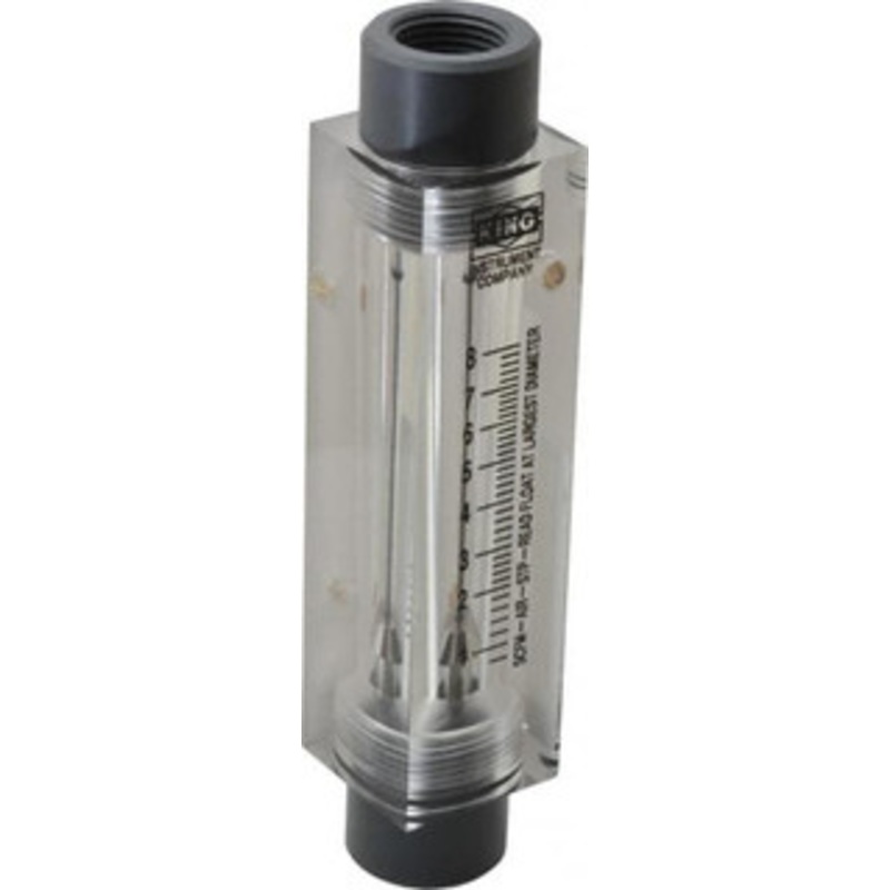 King Instrument 1/2 FNPT Port Block Style, Inline Flowmeter 125 Max psi, 8.2 SCFM, Acrylic 7511212B-03 – 86485562