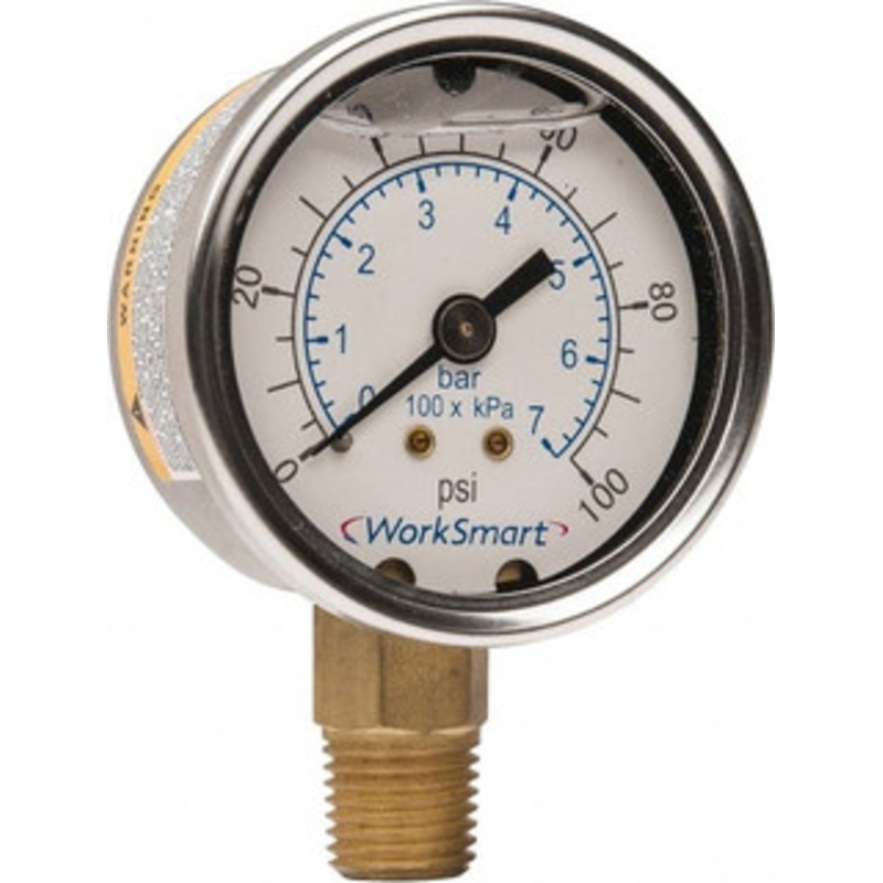 Value Collection 2 Dial, 1/4 Thread, 0-100 Scale Range, Pressure Gauge Lower Connection Mount, Accurate to 3-2-3% of Scale WS-PE-GAGE-90 – 70671045