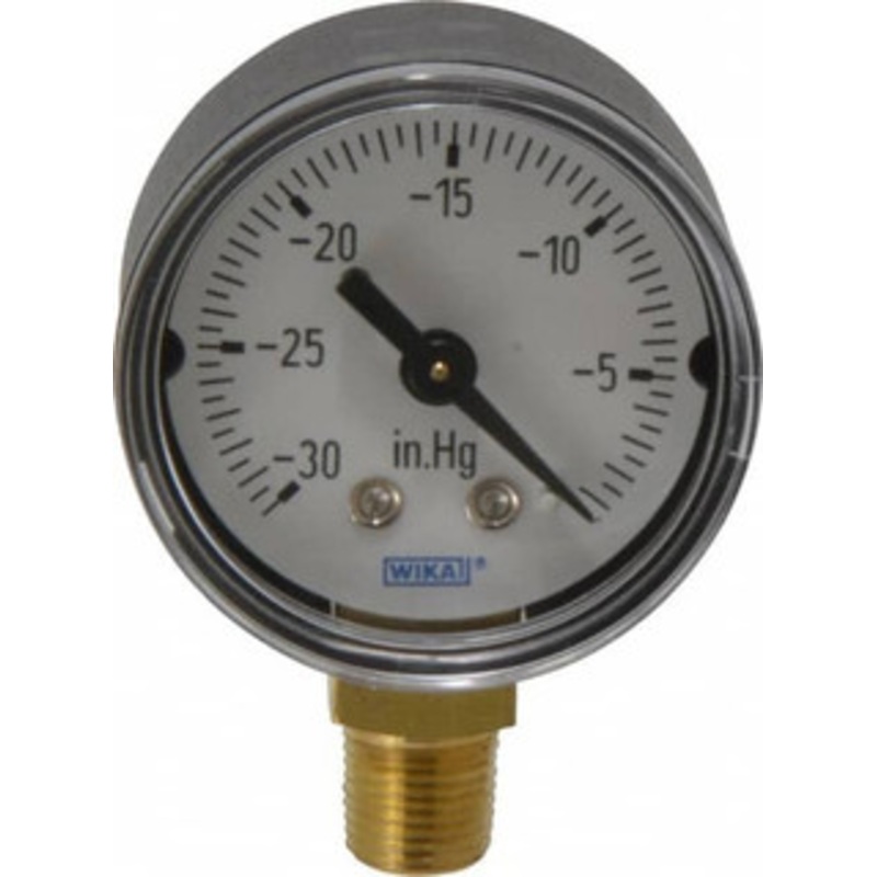 WIKA 1-1/2 Dial, 1/8 Thread, 30-0 Scale Range, Pressure Gauge Lower Connection Mount, Accurate to 3-2-3% of Scale 9747214 – 86804390