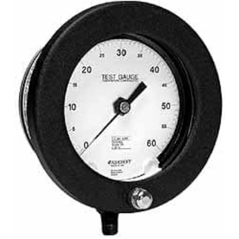 Ashcroft 6 Dial, 1/4 Thread, 0-2,000 Scale Range, Pressure Gauge Lower Connection Mount, Accurate to 0.25% of Scale 93003 – 56482557