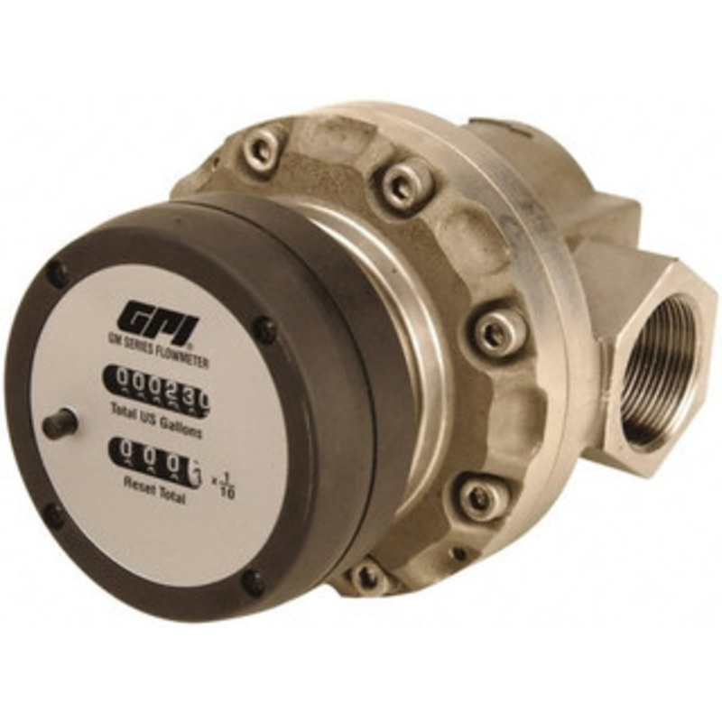 GPI Great Plains Industries 1/2 Port Oval Gear Flowmeter 500 Max psi, 0.3 to 7.9 GPM, Aluminum OM015A001-820M4 – 04653630