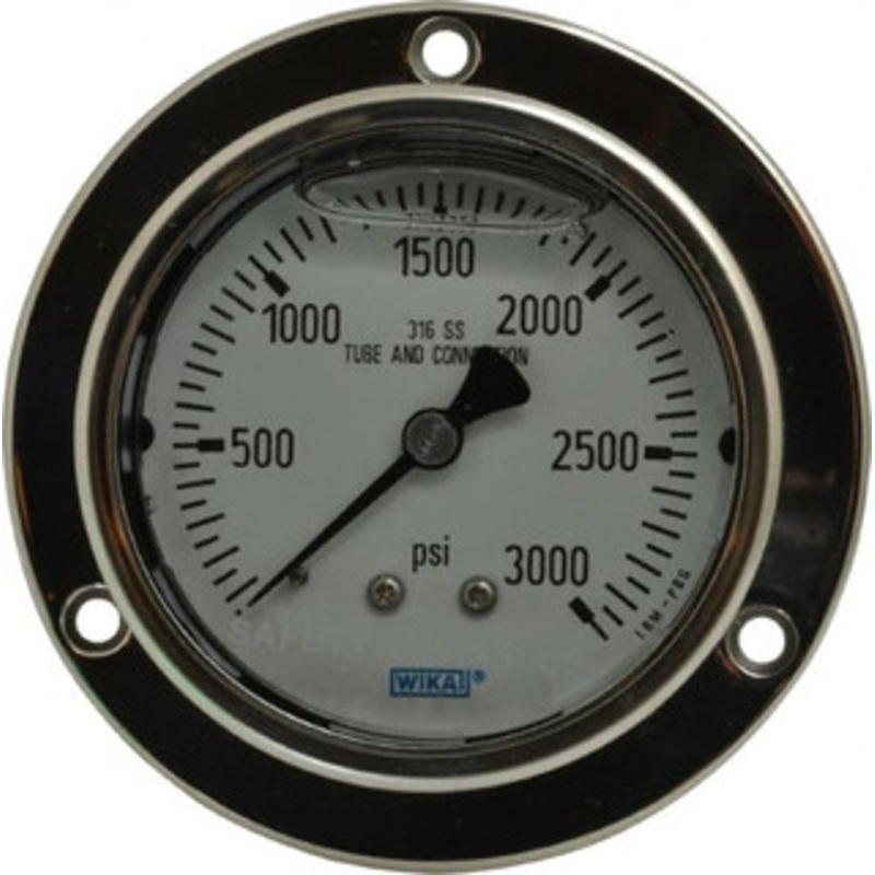 WIKA 2-1/2 Dial, 1/4 Thread, 0-3,000 Scale Range, Pressure Gauge Lower Back Connection Mount, Accurate to 2-1-2% of Scale 4283018 – 81958241