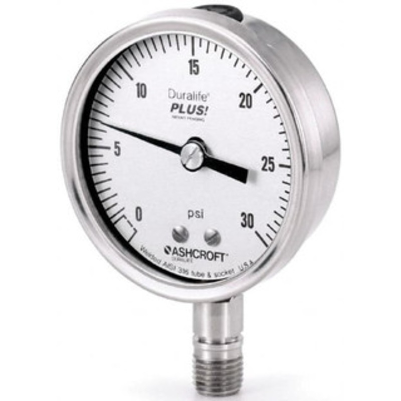 Ashcroft 2-1/2 Dial, 1/4 Thread, 0-1,000 Scale Range, Pressure Gauge Center Back Connection Mount, Accurate to 1% of Scale 251009A02BXLL1K – 75006312