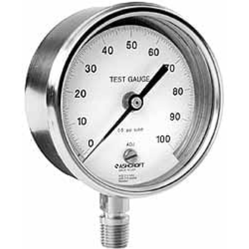 Ashcroft 3 Dial, 1/4 Thread, 0-150 Scale Range, Pressure Gauge Lower Connection Mount, Accurate to 0.5% of Scale 92912 – 56482367