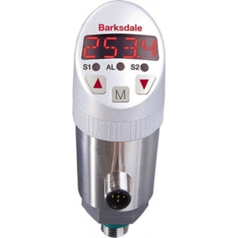 Barksdale 150 Max psi, 0.5% Accuracy, 1/4 NPT (Male) Connection Electronic Pressure Switch and Transducer with Display 4 to 20mA Output Signal, M12 Wetted Parts, 1/4 Thread, -13 to 212F, 32 Volts BPS34NVM0150P – 31076110