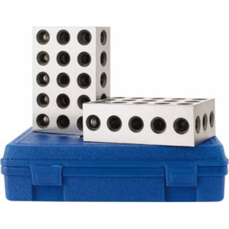 Fowler 0.0003 Squareness Per Inch, Hardened Steel, 2-4-6 Block with 31 Hole Setup Block 0.001 Inch Overall Tolerance, 5/8 – 11 Inch Tapped Hole Size, 56-60 RC Hardness, Sold As Matched Pair 52-439-246 – 82506981
