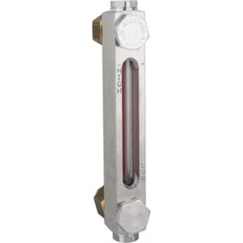 LDI Industries 1/4-18 Thread, 3-1/2 Inch Sight Length, 290 Max psi, Closed Circuit Liquid Level Sight Gauge with Pipe Adapter 5 Inch Length to Center of Base, 6-5/8 Inch Overall Length, Buna-N Seal G607-05-A-1-2 – 56477722