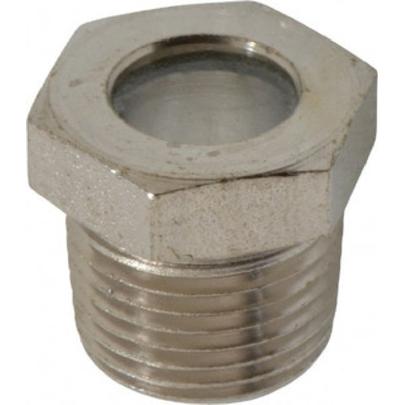 LDI Industries 7/16 Sight Diam, 3/8 Thread, 0.72 OAL, High Pressure Fused Pipe Thread, Open View Sight Glass & Flow Sight 3/4 Head, 1,850 Max psi, 3/8-18 Thread LSP51-03 – 56476005