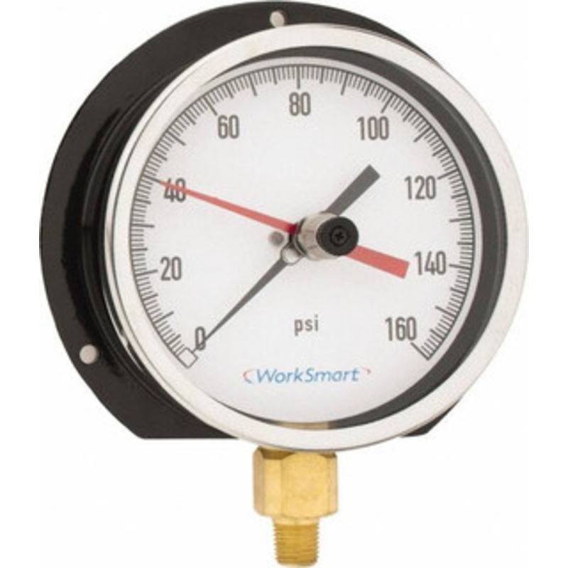 Value Collection 4-1/2 Dial, 1/4 Thread, 0-160 Scale Range, Pressure Gauge Lower Connection Mount, Accurate to 0.5% of Scale WS-PE-306 – 59274373