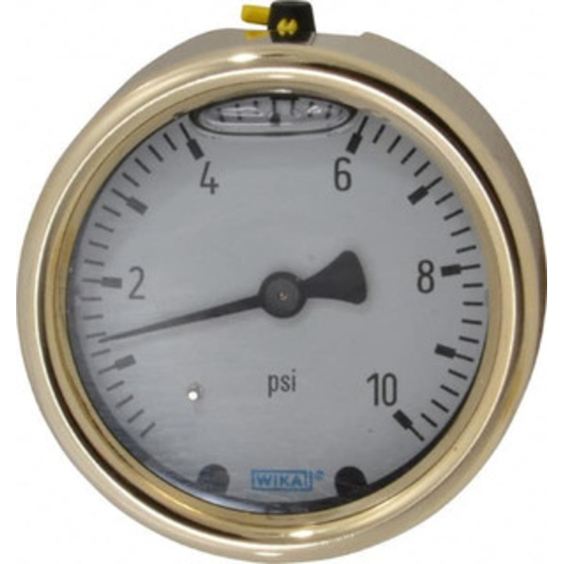 WIKA 2-1/2 Dial, 1/4 Thread, 0-10 Scale Range, Pressure Gauge Back Connection Mount, Accurate to 1.5% of Scale 9629556 – 56456072