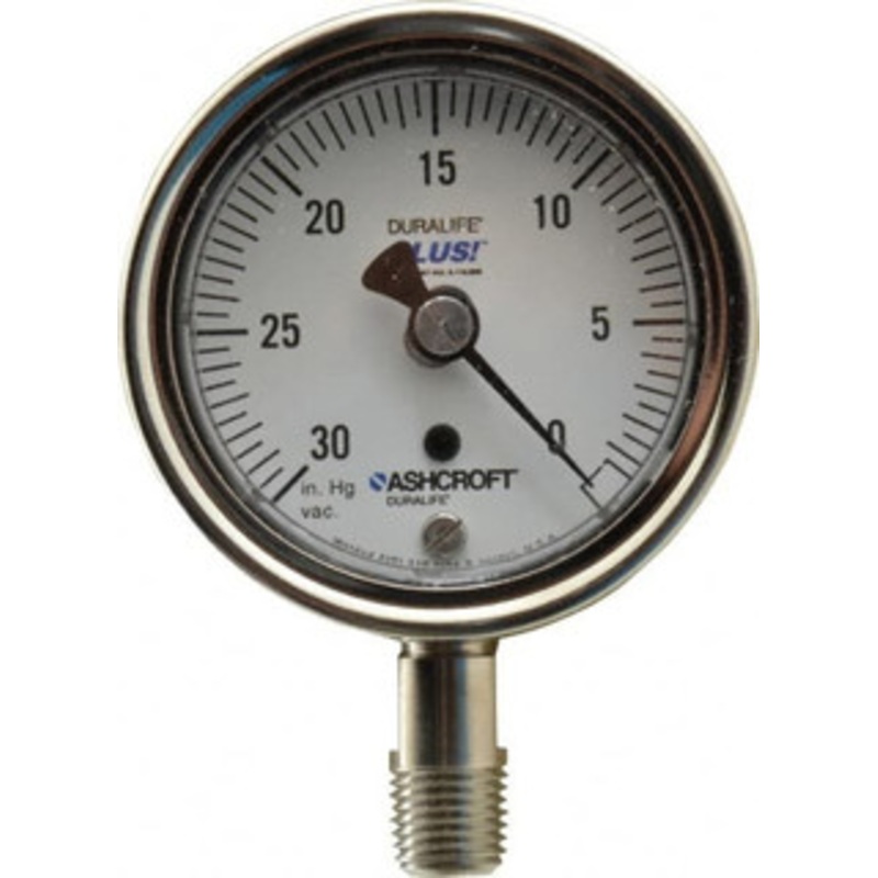 Ashcroft 2-1/2 Dial, 1/4 Thread, 30-0 Scale Range, Pressure Gauge Lower Connection Mount, Accurate to 1% of Scale 95083XLL – 75011957