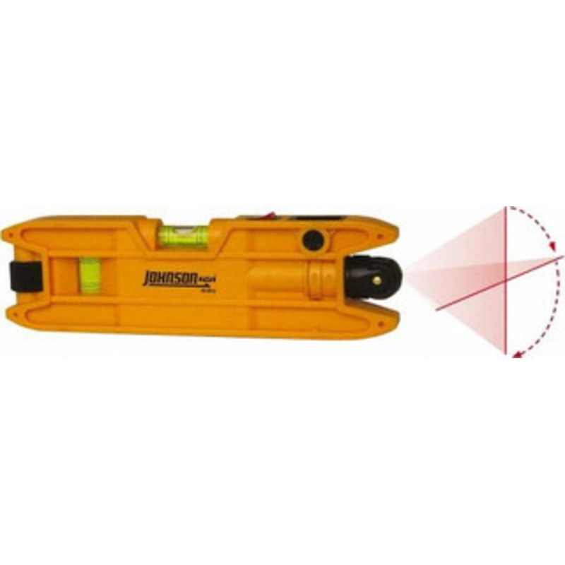 Johnson Level & Tool 1 Beam 100′ Max Range Torpedo Red Beam, 3/8 at 50′ Accuracy, 7 Long x 2 Wide x 51/64 High, Battery Included 40-0915 – 56364771