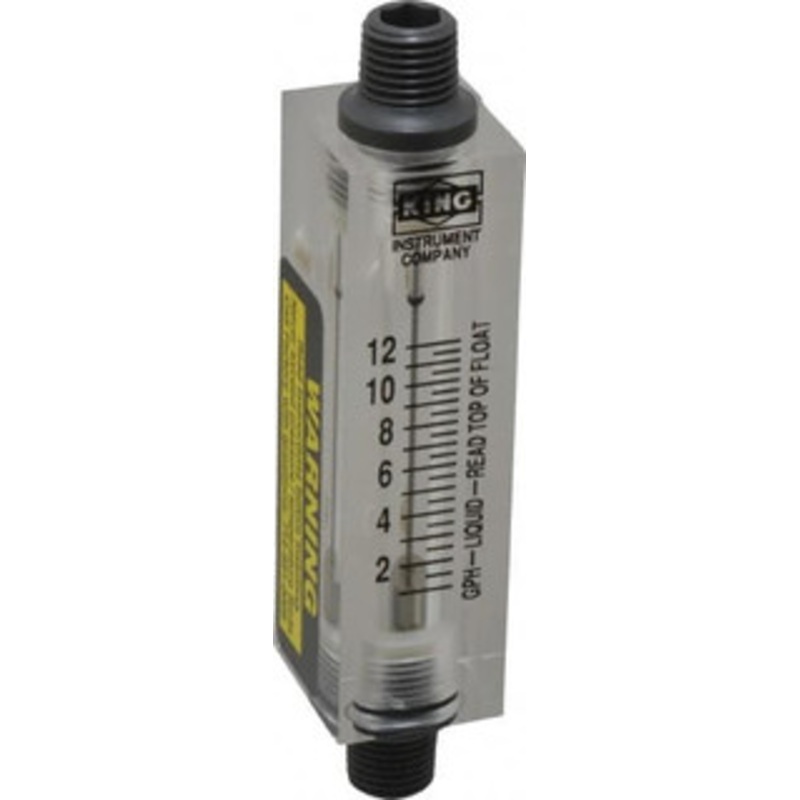 King Instrument 1/4 FNPT Port Block Style, Inline Flowmeter 100 Max psi, 12 GPH, Acrylic 7510212A-04 – 86485380
