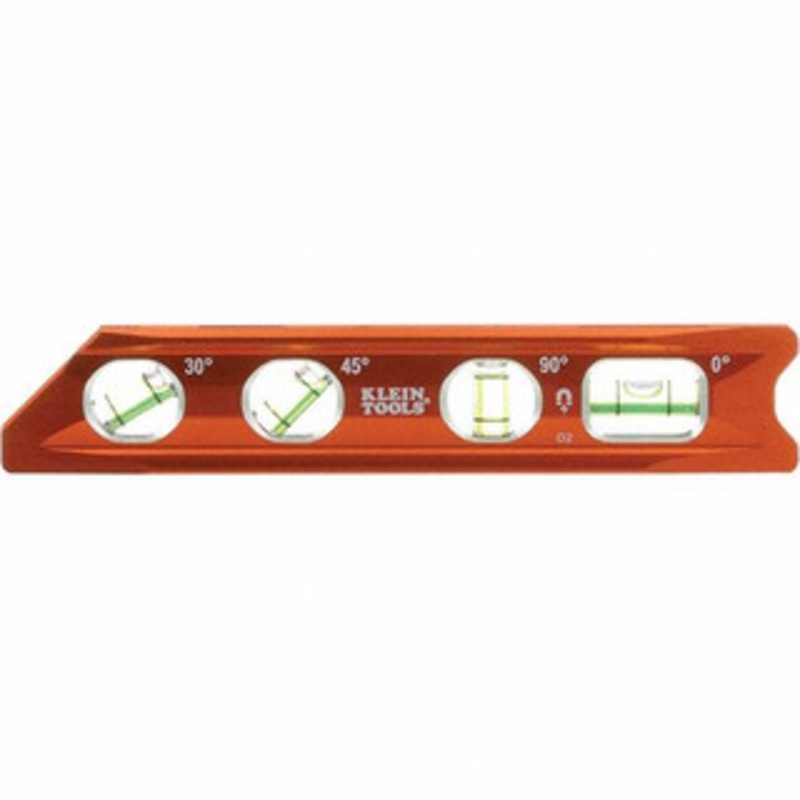 Klein Tools Box Beam, I-Beam & Torpedo Levels, Level Type: Torpedo, Number of Vials: 4, Material: Aluminum, Length (Inch): 8, Magnetic or Nonmagnetic: Magnetic, Color/Finish: Orange 935RB – 49286834