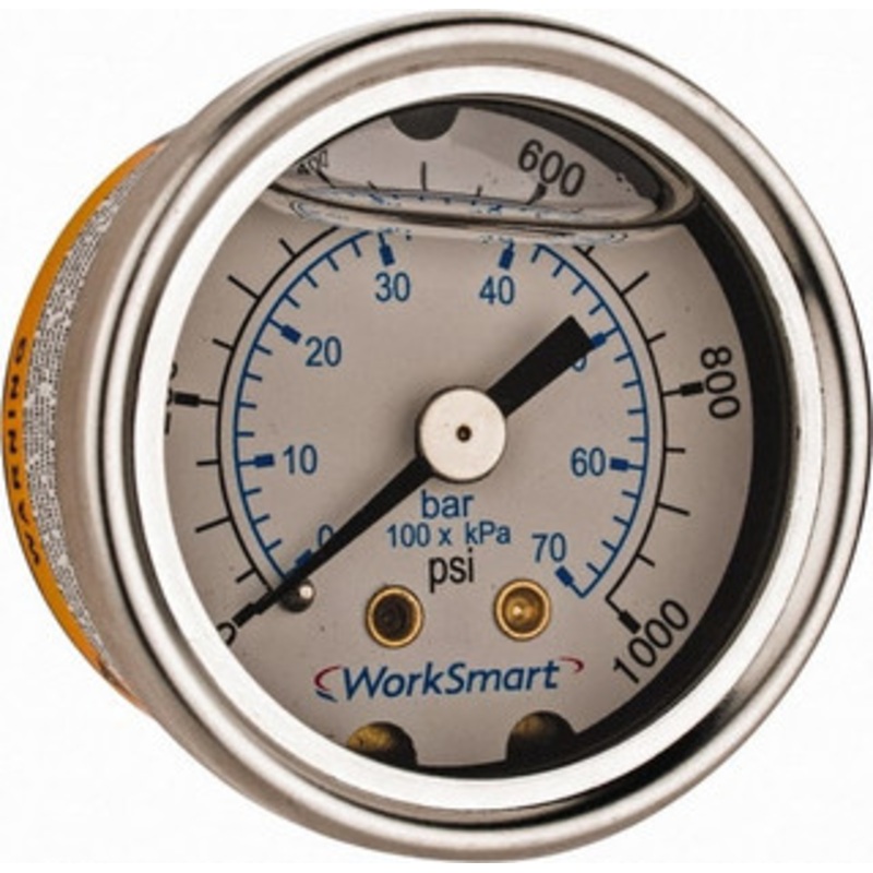 Value Collection 1-1/2 Dial, 1/8 Thread, 0-1,000 Scale Range, Pressure Gauge Center Back Connection Mount, Accurate to 3-2-3% of Scale WS-PE-GAGE-83 – 70671573