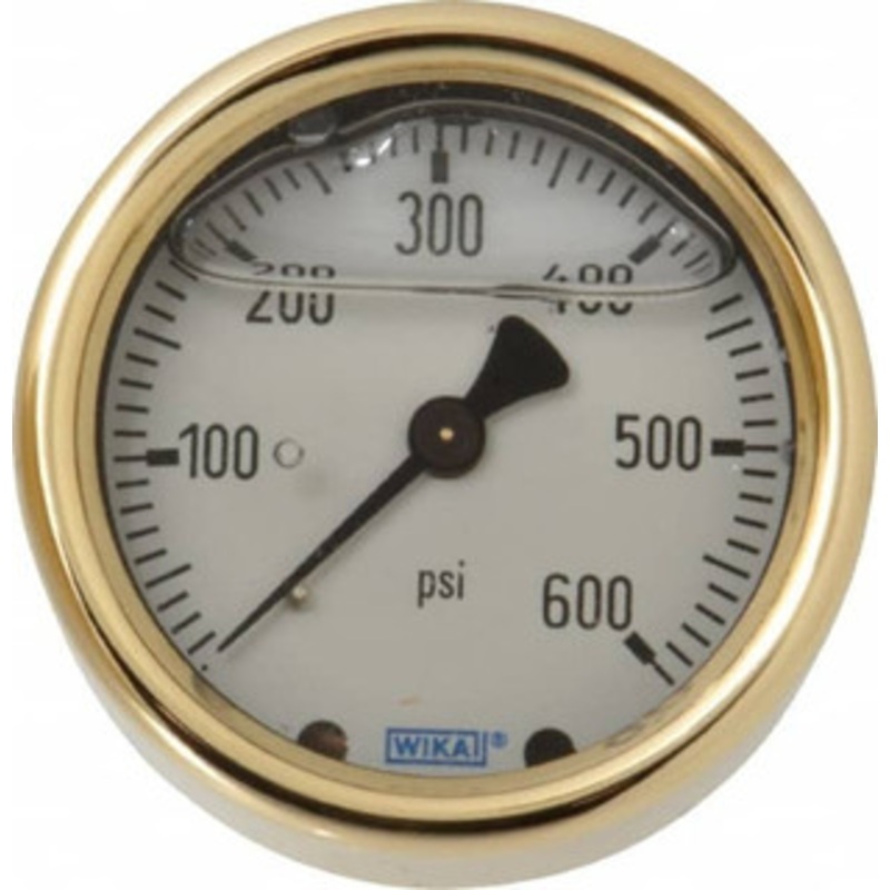 WIKA 2-1/2 Dial, 1/4 Thread, 0-600 Scale Range, Pressure Gauge Back Connection Mount, Accurate to 1.5% of Scale 9318224 – 56456163