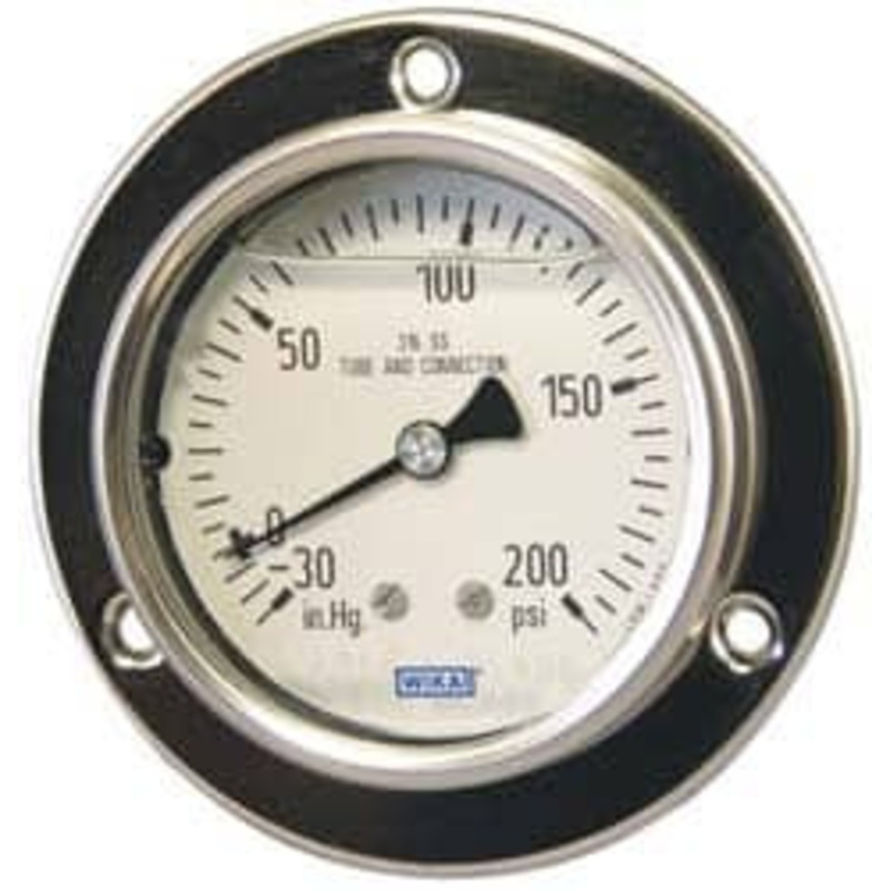 WIKA 2-1/2 Dial, 1/4 Thread, 30-0-15 Scale Range, Pressure Gauge Lower Back Connection Mount, Accurate to 2-1-2% of Scale 4282829 – 63150445