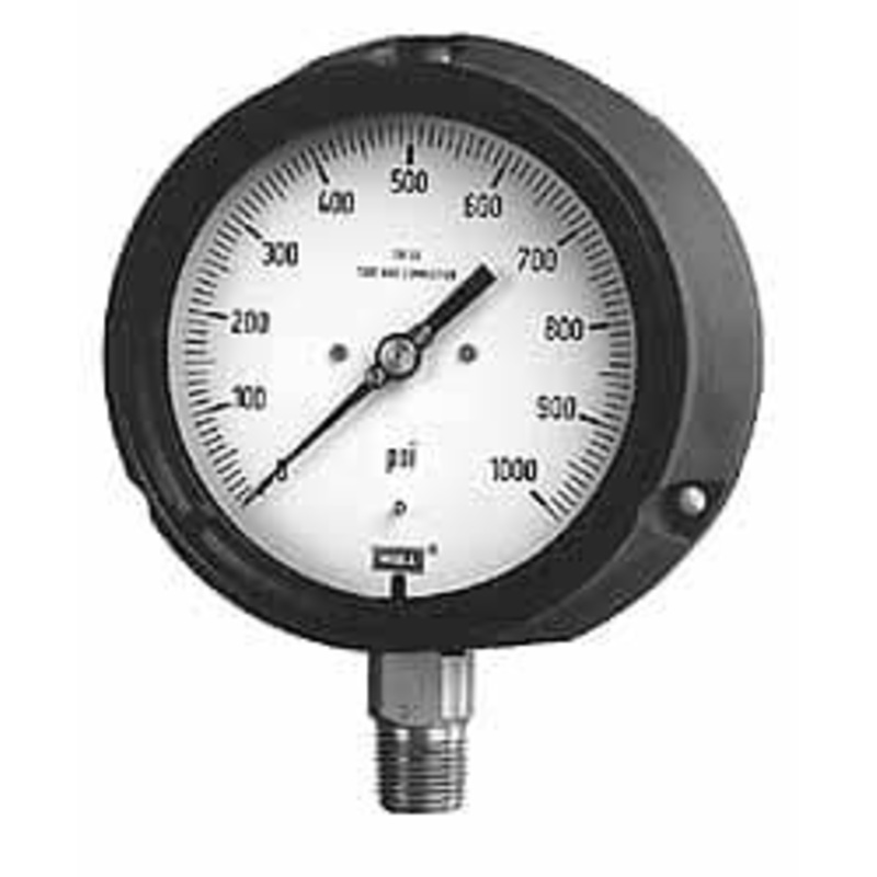 WIKA 4-1/2 Dial, 1/4 Thread, 30-0-30 Scale Range, Pressure Gauge Lower Connection, Rear Flange Connection Mount, Accurate to 0.5% of Scale 9834052 – 56457328
