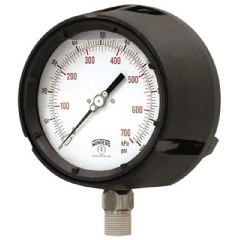 Winters Instruments 4-1/2 Dial, 1/2 Thread, 0-600 Scale Range, Pressure Gauge Lower Connection Mount, Accurate to 0.5% of Scale PPC5069-45G – 89906127