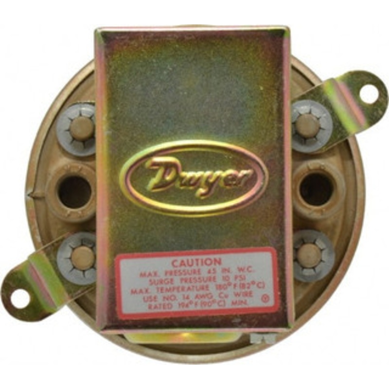 Dwyer Instruments Low Differential Pressure Switch 1/8 Inch Thread, 10 Maximum PSI, Low Differential Pressure Switches 1910-5 – 01936020