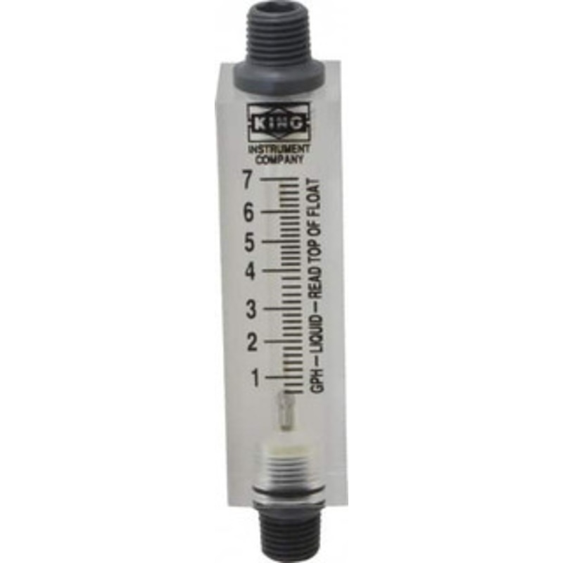 King Instrument 1/4 FNPT Port Block Style, Inline Flowmeter 100 Max psi, 7 GPH, Acrylic 7510212A-02 – 86485372