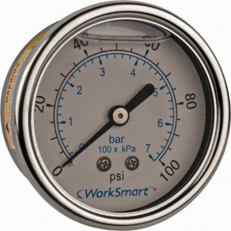 Value Collection 2-1/2 Dial, 1/4 Thread, 0-100 Scale Range, Pressure Gauge Center Back Connection Mount, Accurate to 3-2-3% of Scale WS-PE-GAGE-170 – 70670450