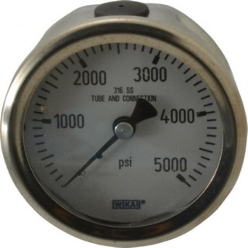 WIKA 2-1/2 Dial, 1/4 Thread, 0-5,000 Scale Range, Pressure Gauge Center Back Connection Mount, Accurate to 1.5% of Scale 9768220 – 56452626