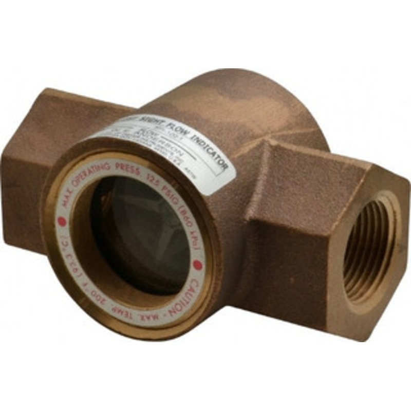 Dwyer Instruments 1 Inch, Bronze Body Sight Flow Indicator 125 Max psi, 4-3/8 Inch Overall Length, 200F SFI-100-1 – 00606293