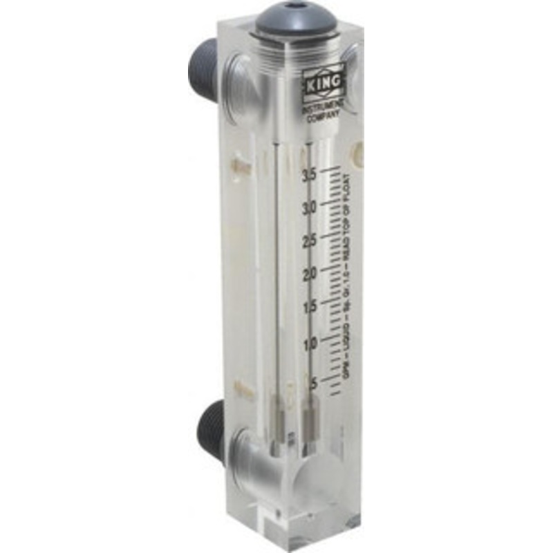 King Instrument 1/2 M Port Block Style Panel Mount Flowmeter 100 Max psi, 3.5 GPM, Acrylic 75202103C-06 – 86485919