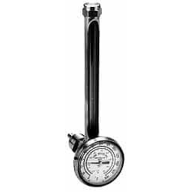 LDI Industries 4-1/4 Inch Long Sight, 1/2 Inch Thread Size, Buna-N Seal Elbow With Dual Scale Thermometer, Vented Oil-Level Indicators and Gauge 5-3/4 Inch Length to Center of Base GTW157-4 – 56477615