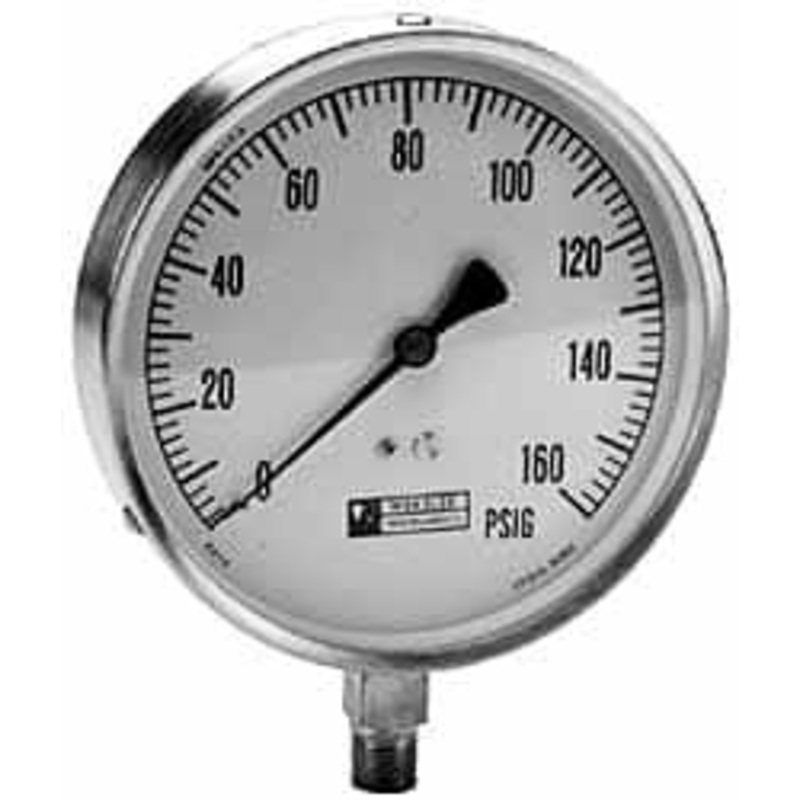 WGTC Weksler Glass Thermometer Corp. 4-1/2 Dial, 1/4 Thread, 30-0-150 Scale Range, Pressure Gauge Lower Connection Mount, Accurate to 1% of Scale EA14 L – 86493954