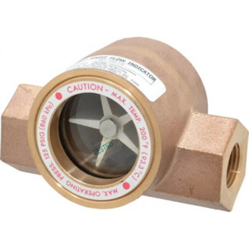 Dwyer Instruments 1/2 Inch, Bronze Body Sight Flow Indicator 125 Max psi, 4 Inch Overall Length, 200F SFI-100-1/2 – 00606285