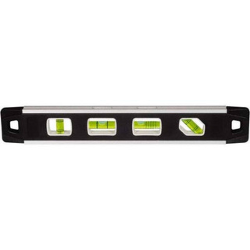 Johnson Level & Tool Magnetic 12 Long 4 Vial Torpedo Level Aluminum, Black, 1 Plumb, 1 Level & 1 Vari-Pitch & 1 45 Vials 1421-1200 – 56373418