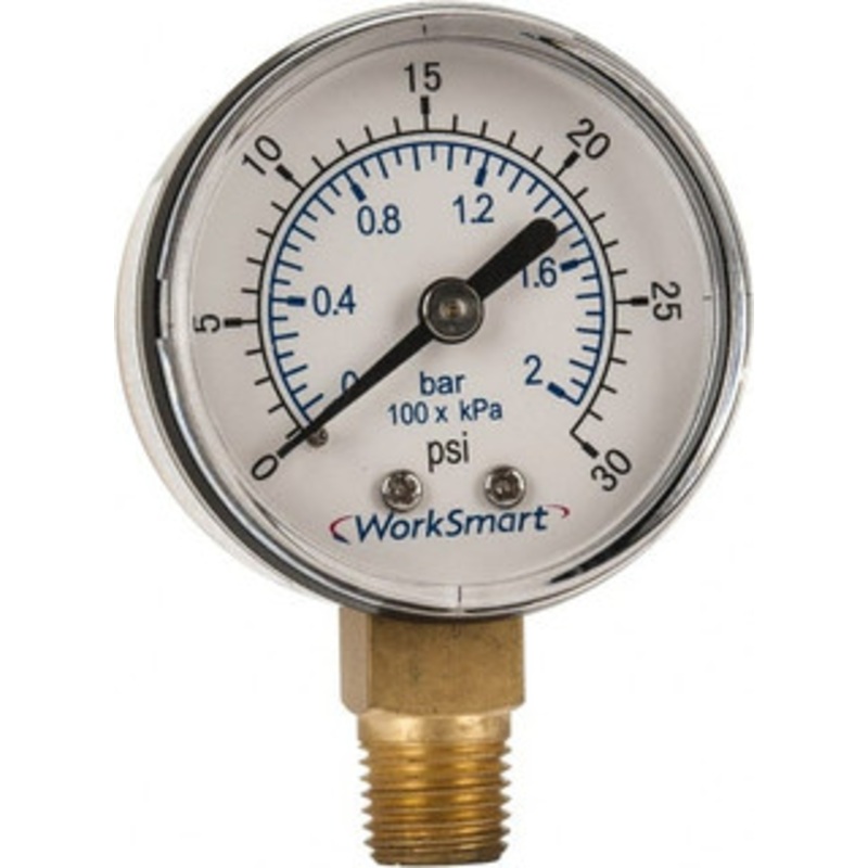 Value Collection 2 Dial, 1/4 Thread, 0-30 Scale Range, Pressure Gauge Lower Connection Mount, Accurate to 3-2-3% of Scale WS-PE-GAGE-22 – 70670039
