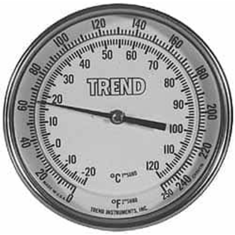 WIKA 9 Stem, 50 to 400 F Bi-Metal Thermometer Back Connected, 1% Accurate, Stainless Steel 50090A009A4SF – 56430424