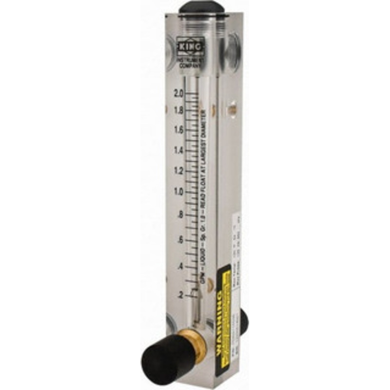 King Instrument 1/2 M Port Block Style Panel Mount Flowmeter 100 Max psi, 2 GPM, Acrylic 75302115C-06 – 86485729