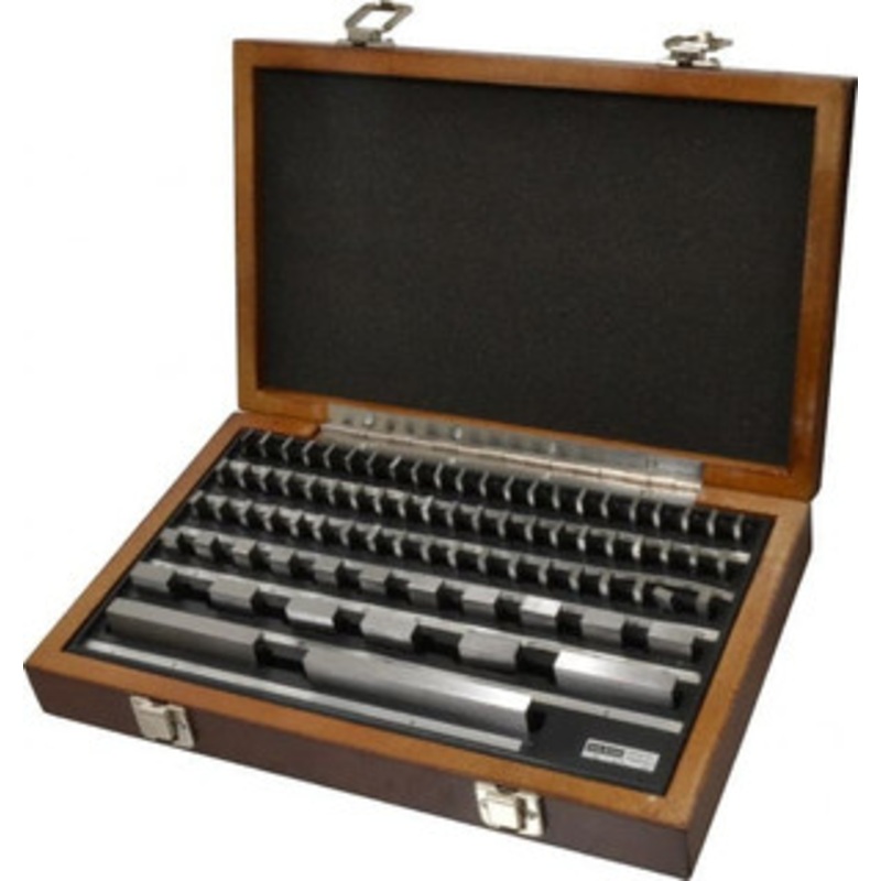 Value Collection 81 Piece, 0.05 to 4, Grade AS-1, Steel Gage Block Set Rectangular, 12 (0.050), 12 (0.45-1), 16 (2), 20 (3), 24 (4), 8 (0.1-0.4) Tolerance, NIST Traceability Certification 630-4113 – 09904533