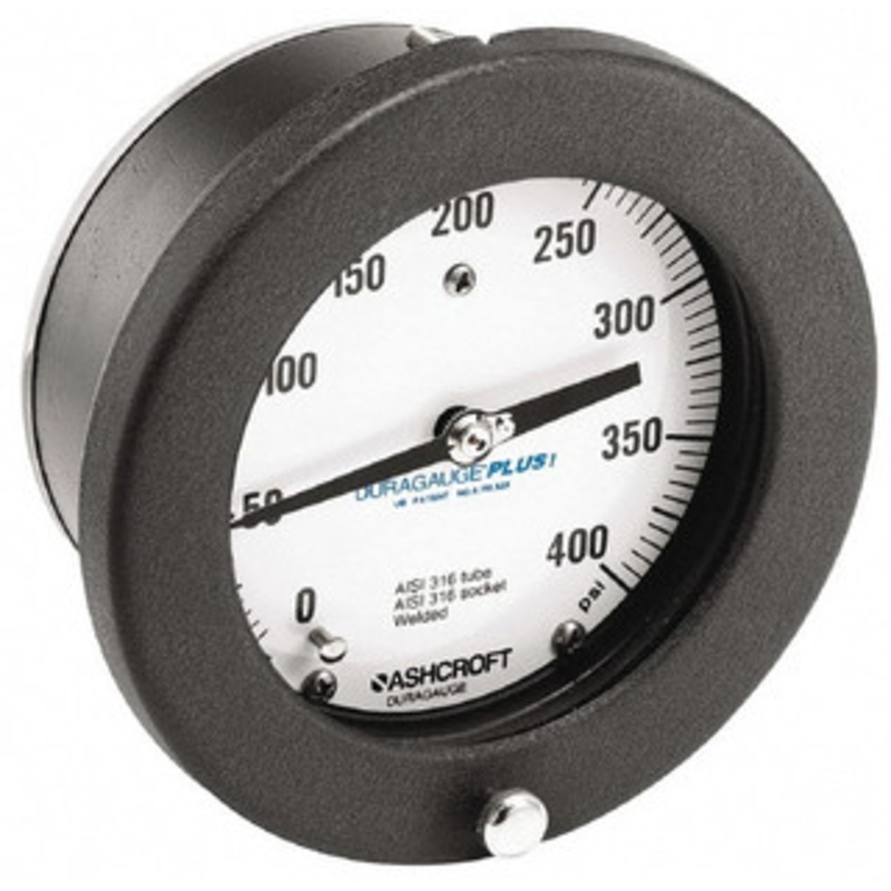 Ashcroft 4-1/2 Dial, 1/4 Thread, 0-15 Scale Range, Pressure Gauge Center Back Connection Mount, Accurate to 0.5% of Scale 93107XLL – 74697939