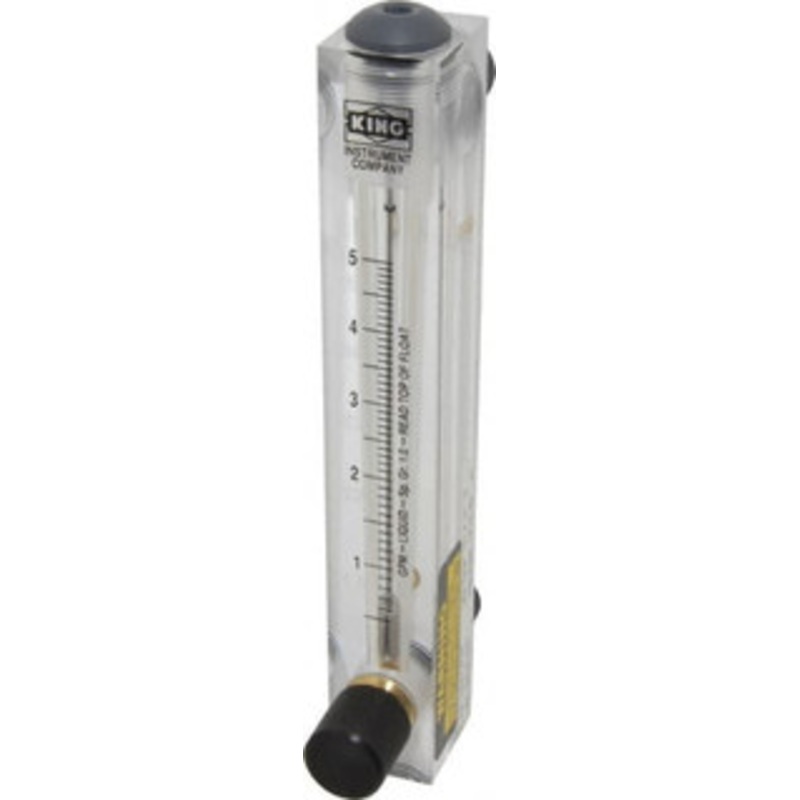 King Instrument 1/2 M Port Block Style Panel Mount Flowmeter 100 Max psi, 5 GPM, Acrylic 75302115C-08 – 86485737