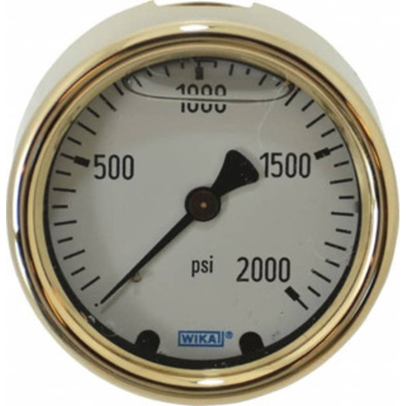 WIKA 2-1/2 Dial, 1/4 Thread, 0-2,000 Scale Range, Pressure Gauge Back Connection Mount, Accurate to 1.5% of Scale 9318267 – 56456205