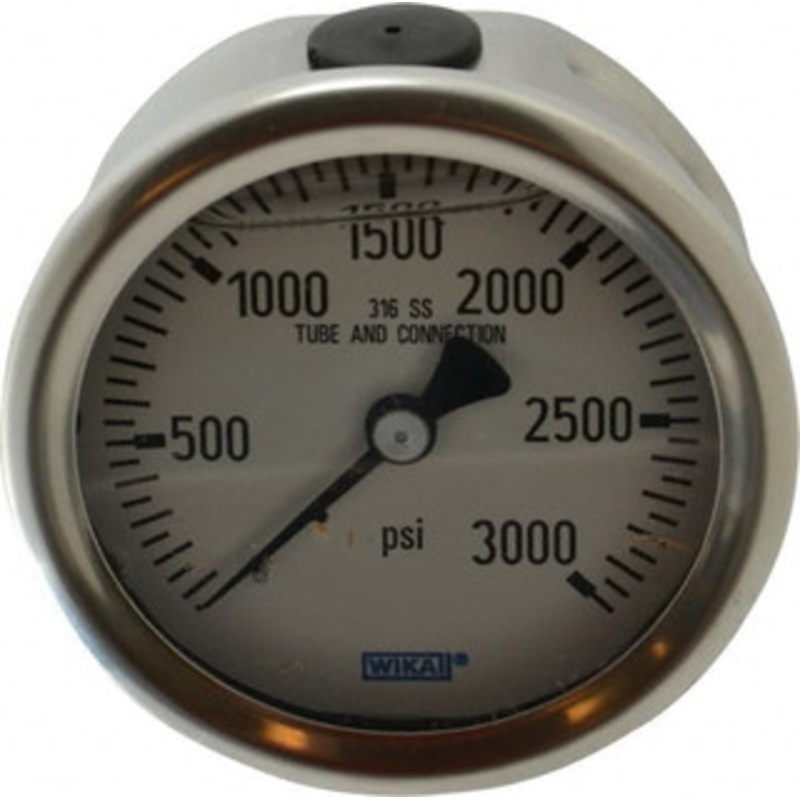 WIKA 2-1/2 Dial, 1/4 Thread, 0-3,000 Scale Range, Pressure Gauge Center Back Connection Mount, Accurate to 1.5% of Scale 9833158 – 56454861